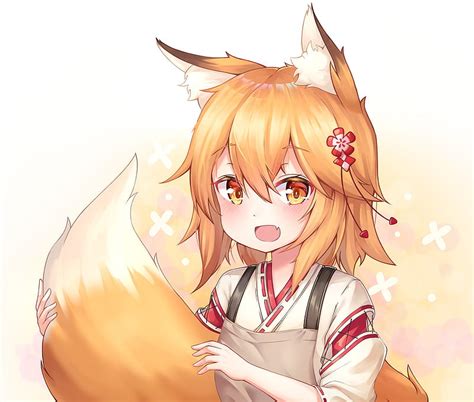 Anime, Tail, Blush, Orange Hair, Animal Ears, Orange Eyes, Senko San ...