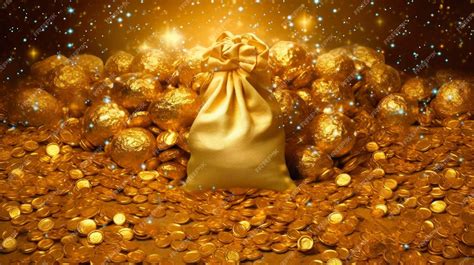 Premium AI Image | Bag of gold Golden coins in a bag wealth gold background Gold background