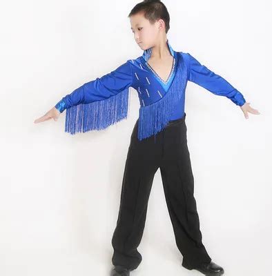 Boy Cha Cha dance costume/outfit/clothing set(shirt+pants)6~15T child Latin Tassel stage wear ...