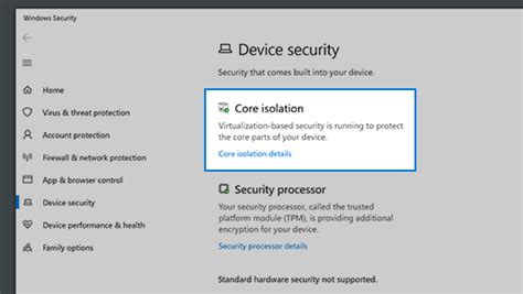 Device protection in Windows Security - Microsoft Support