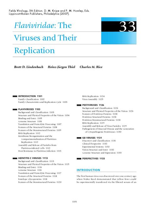 Flaviviridae The Viruses and Their Replication | PDF | Virus | Proteins