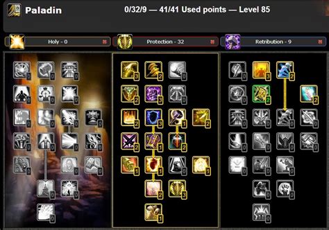 Wow of Warcraft Talents and Glyphs : Paladin PvE Protection Tank Talent Tree Cataclysm 4.3.4 ...