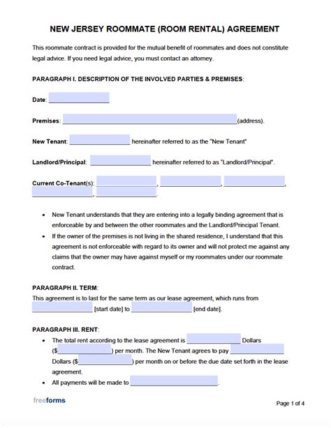 Free Apartment Lease Form Nj Printable - Printable Forms Free Online