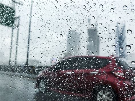 Raindrop on Car Mirror in Rainy Season Rain Background Stock Photo ...