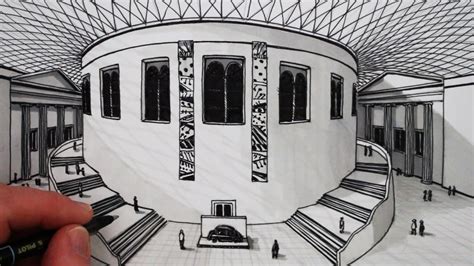 How to Draw 1-Point Perspective: The British Museum Building