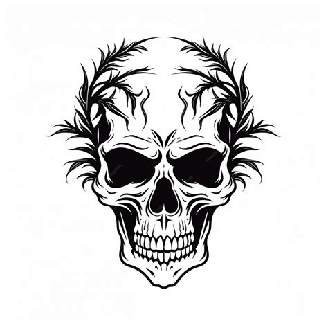 Premium AI Image | Skull drawing on hand skull neanderthal hand sketch ...