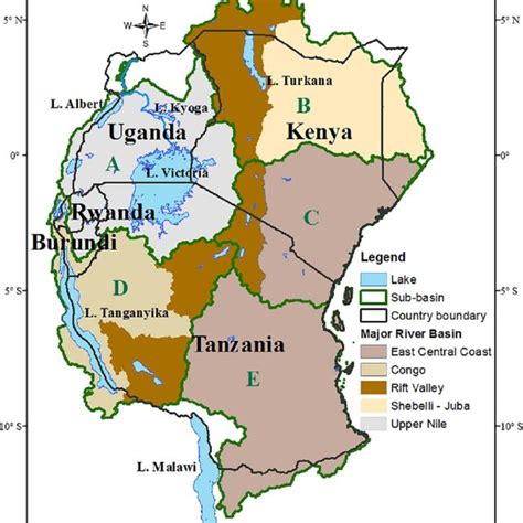 Physical Map Of Africa Lakes