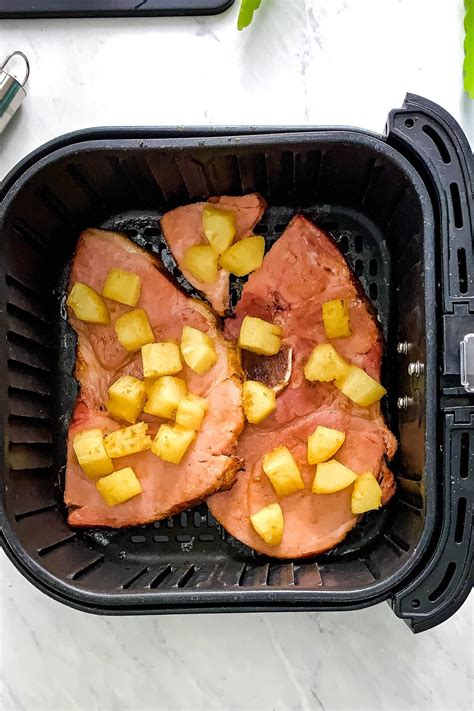 Air Fryer Ham Steak with Pineapple - Upstate Ramblings