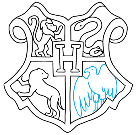 How to Draw the Hogwarts Crest - Really Easy Drawing Tutorial | Harry potter drawings easy ...