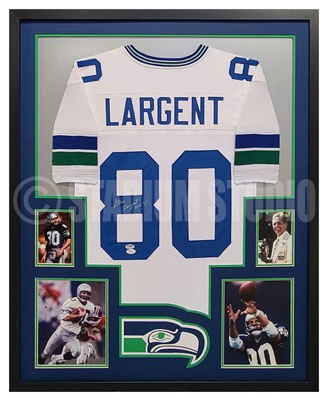 Steve Largent Autographed Framed Seahawks White Jersey - The Stadium Studio