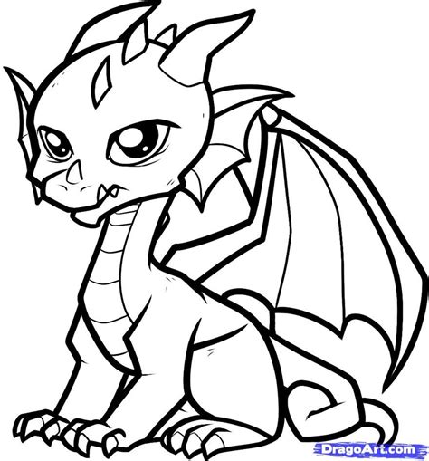 Dragon Coloring Pages Easy Cute Baby Dragon Drawings - Choose a ...