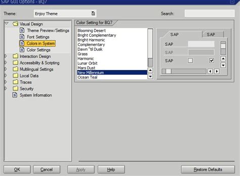 Sap Color Chart