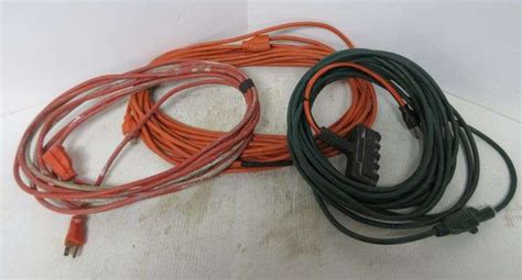 (3) 50' Extension cords, and three-way splitter, good, usable ...