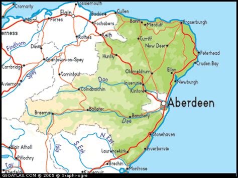 Map of Scotland, Aberdeenshire, UK Map, UK Atlas