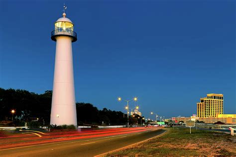 Biloxi Lighthouse at Dusk - Mississippi - Gulf Coast Photograph by Jason Politte - Fine Art America