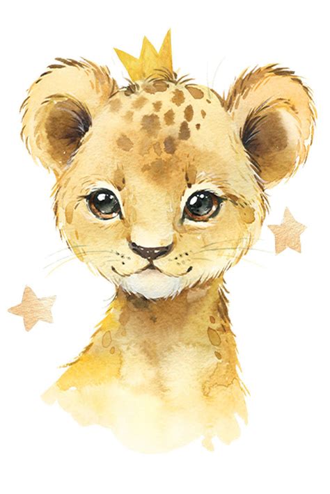 Baby Watercolour Lion - wall art print - Ma Petite