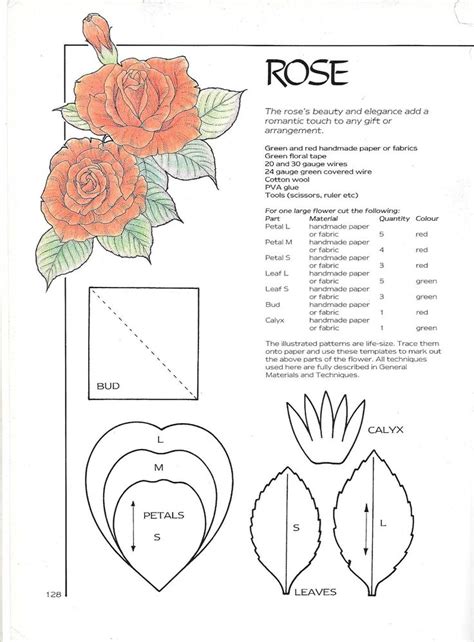 Paper Rose Template Printable Diy Rose Template Diy Paper | Paper ...