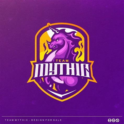 TEAM MYTHIC 🐴💜 UNICORN Mascot Logo UP FOR SALE 🔥 ☑️ Text Changes ☑️ ...