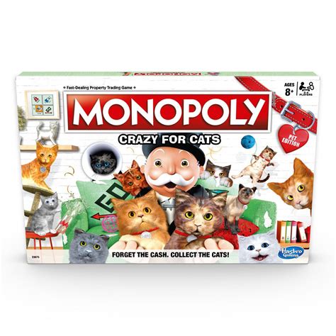 Monopoly Crazy For Cats Board Game for Ages 8 and Up, Pet Edition Game for Cat Lovers | Walmart ...