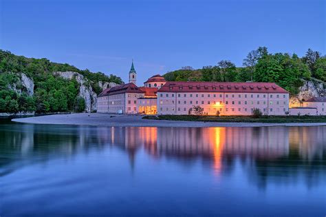 Weltenburg Abbey and Danube illuminated, … – License image – 71331704 Image Professionals