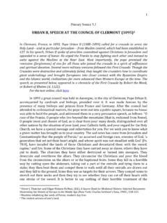 URBAN II, SPEECH AT THE COUNCIL OF CLERMONT (1095)1 / urban-ii-speech ...