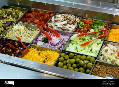 USA, New York State, Salad bar Stock Photo: 21218177 - Alamy