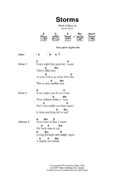 Storms by Fleetwood Mac - Guitar Chords/Lyrics - Guitar Instructor