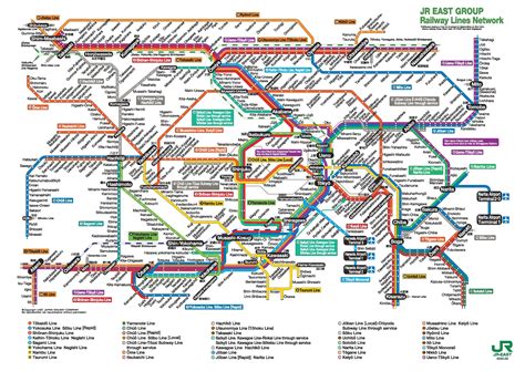 JR Tokyo map english - Tokyo JR line map english (Kantō - Japan)