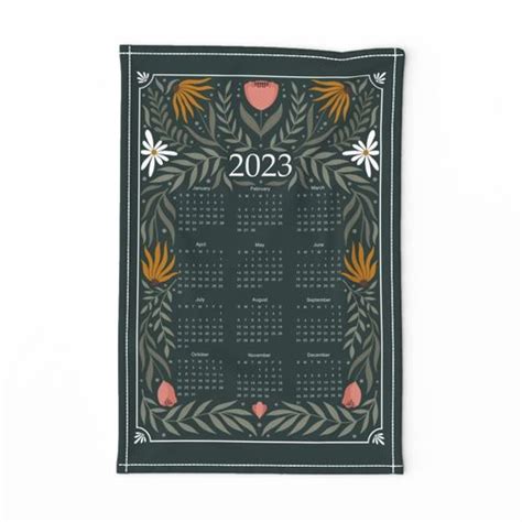 2023 Calendar Wall Hanging Fabric | Spoonflower