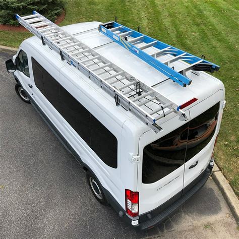 Vantech Heavy Duty 3 Bar Commercial / Recreational Ladder Roof Rack Fits: Transit Medium Roof ...