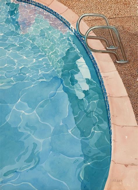 Handmade Swimming Pool Watercolor Paintings by Trailhead Studios ...