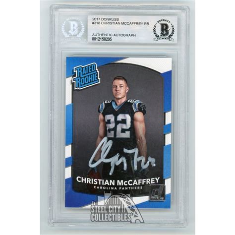 Christian McCaffrey 2017 Donruss Autographed Rookie RC Card #318 - BAS ...