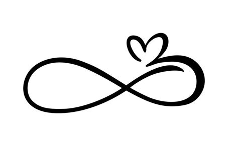 Love heart In the sign of infinity. Sign on postcard to Valentines day ...