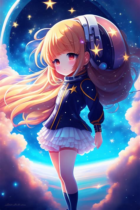 Lexica - Anime girl falling in space, distant in space suit beautiful ...