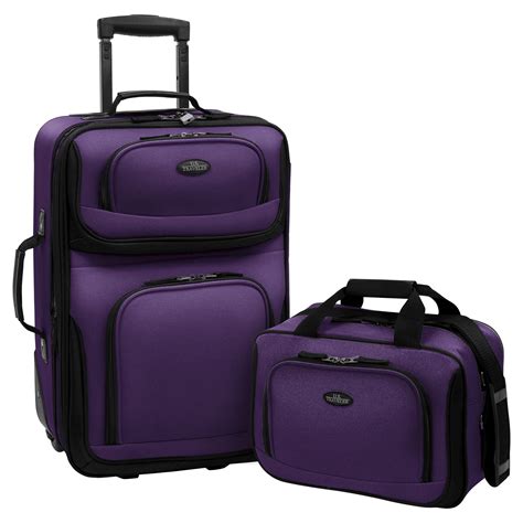 U.S. Traveler 2pc Luggage Set - Purple | Lightweight carry on luggage ...