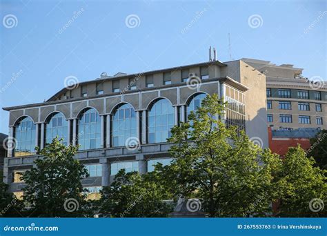 Architecture of the City of Moscow, the Facade of the House Stock Image ...