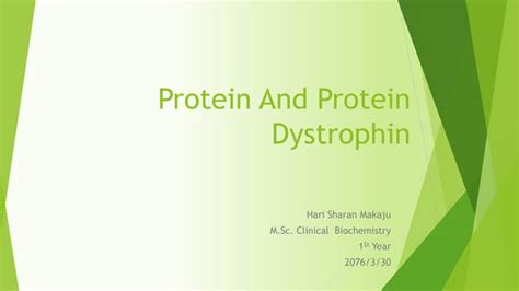 Protein Structure and Functions of Dystrophin (35 characters | PPT