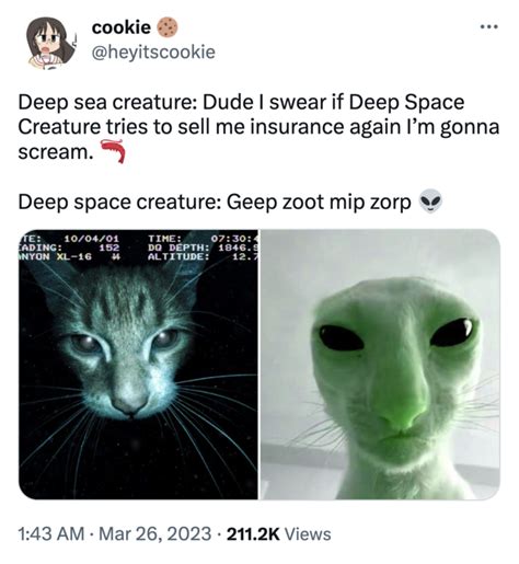 green alien cat meme | Alienposting / Zeep Glorp | Know Your Meme