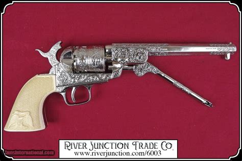 Non- firing pistol - 1851 Navy revolver Engraved Silver Finish for sale