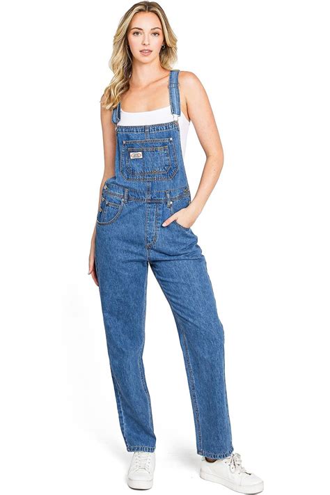 Lana Roux Relaxed Denim Oversize Boyfriend Overalls - ShopperBoard