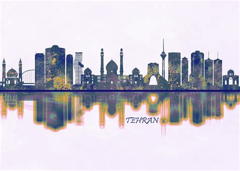 Tehran Skyline Mixed Media by NextWay Art | Pixels