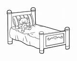 Bed For Kids Coloring Page  Free Printable Pages sketch template