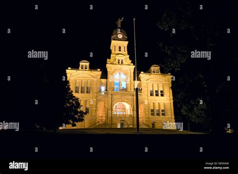 Blue Earth County Courthouse in Mankato Minnesota illuminated at night ...