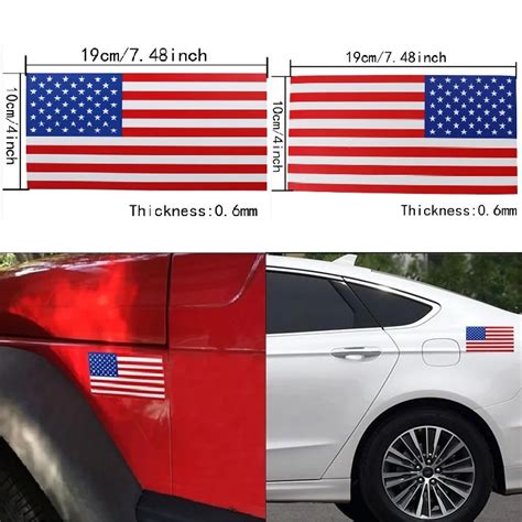 American Flag Car Decal Bumper Sticker US Flag Striped Car Hood Sticker Body Decal Removable ...
