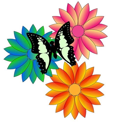 Free Clipart: Butterfly and flowers | Anonymous