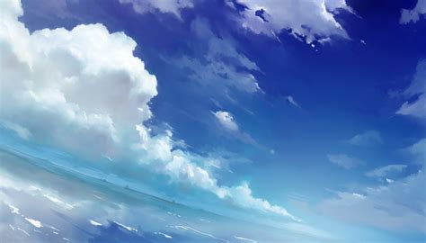 White and blue abstract painting, sky, clouds, sea HD wallpaper | Wallpaper Flare