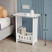 Buy ROMUCHE White Modern Bedside Table Bedroom Nightstand End Table Plant Stand Holder for Small ...