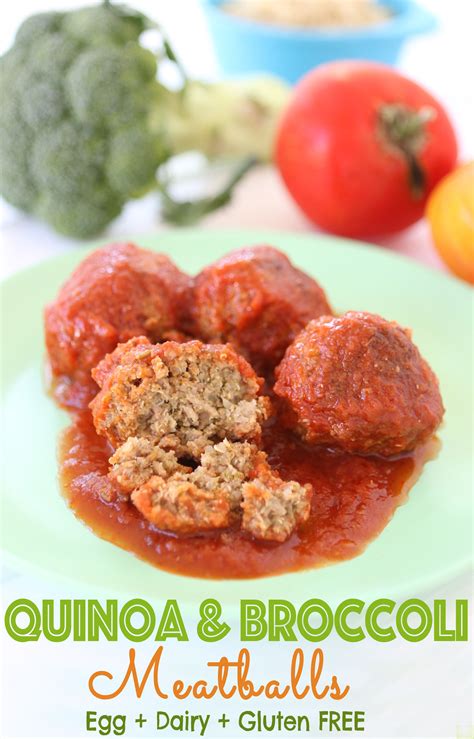 Quinoa Broccoli Meatballs EggFree / Dairy Free / Gluten Free +9M | Buona Pappa | Recipe | Baby ...
