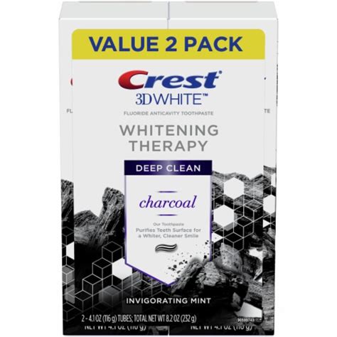 Crest® 3D White™ Whitening Therapy Charcoal Invigorating Mint Toothpaste Value Pack, 2 ct / 4.1 ...