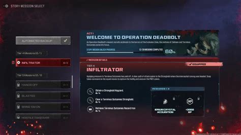 MWZ: Terminus Outcomes Stronghold location (Infiltrator)